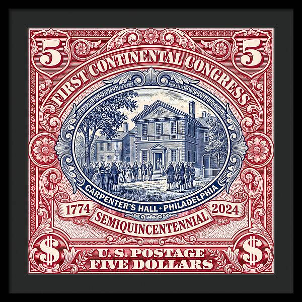 First Continental Congress $5 2 - Framed Print