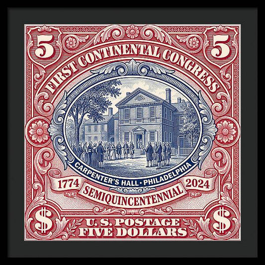 First Continental Congress $5 2 - Framed Print