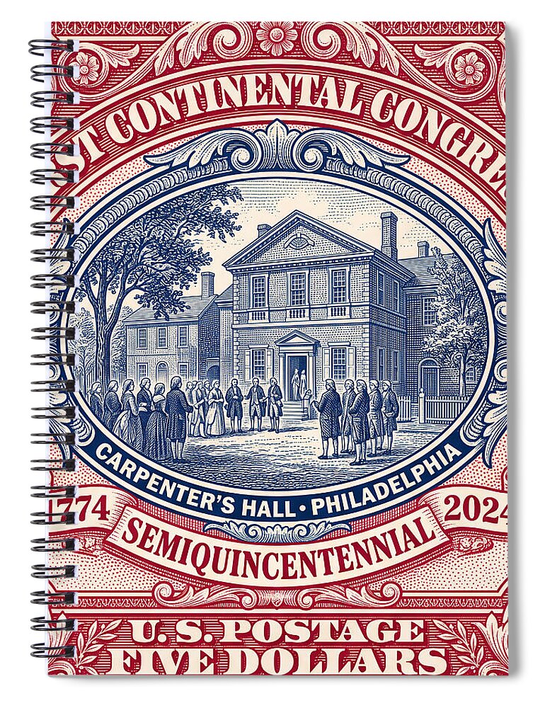 First Continental Congress $5 2 - Spiral Notebook