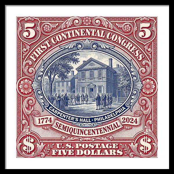 First Continental Congress $5 2 - Framed Print