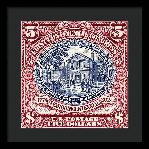 First Continental Congress $5 2 - Framed Print