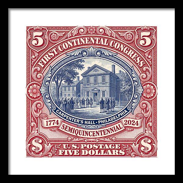First Continental Congress $5 2 - Framed Print