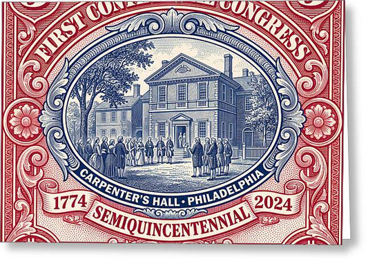 First Continental Congress $5 2 - Greeting Card