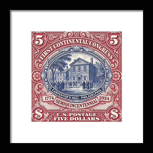 First Continental Congress $5 2 - Framed Print