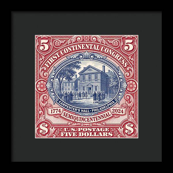 First Continental Congress $5 2 - Framed Print