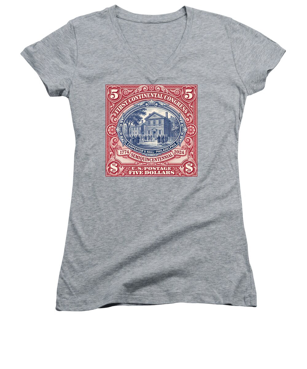 First Continental Congress $5 2 - Women's V-Neck