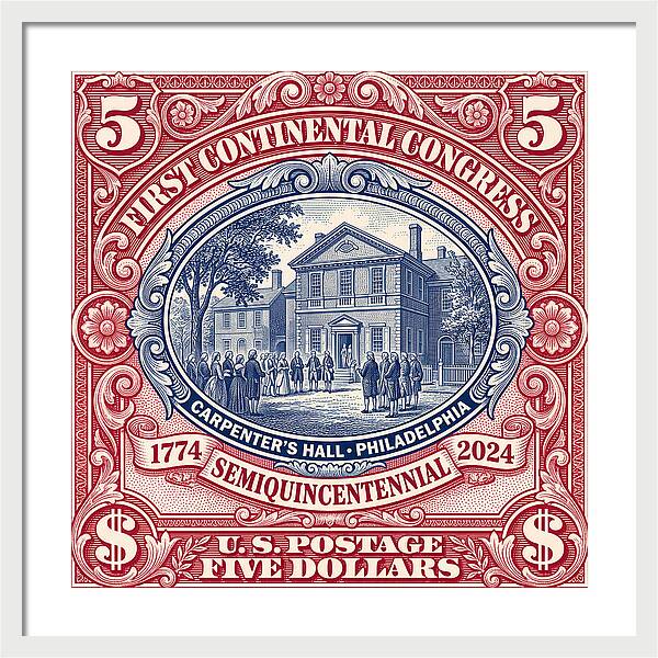 First Continental Congress $5 2 - Framed Print