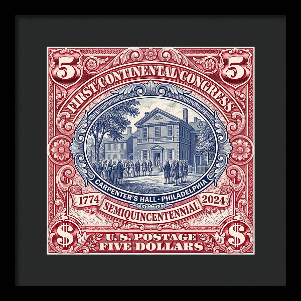 First Continental Congress $5 2 - Framed Print
