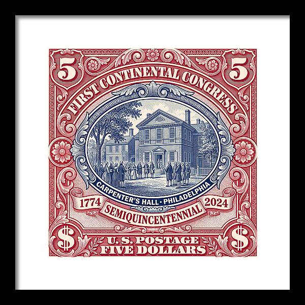 First Continental Congress $5 2 - Framed Print