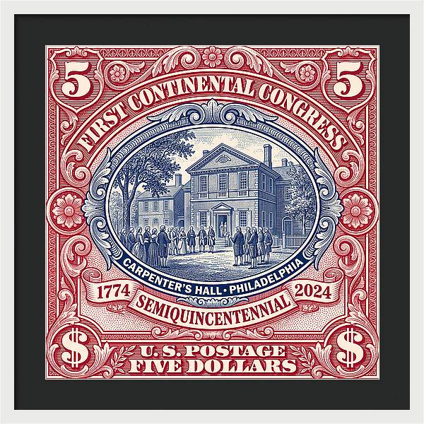 First Continental Congress $5 2 - Framed Print