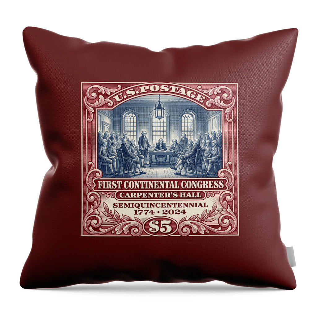 First Continental Congress $5 - Throw Pillow