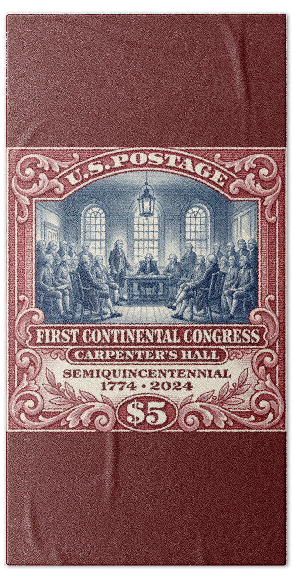 First Continental Congress $5 - Beach Towel