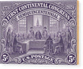 First Continental Congress 5c - Wood Print