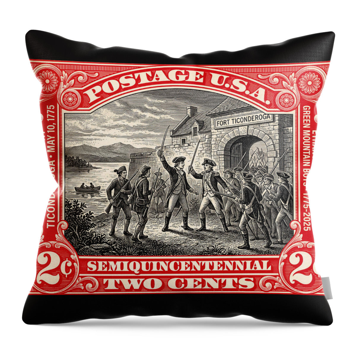 Fort Ticonderoga 2c - Throw Pillow