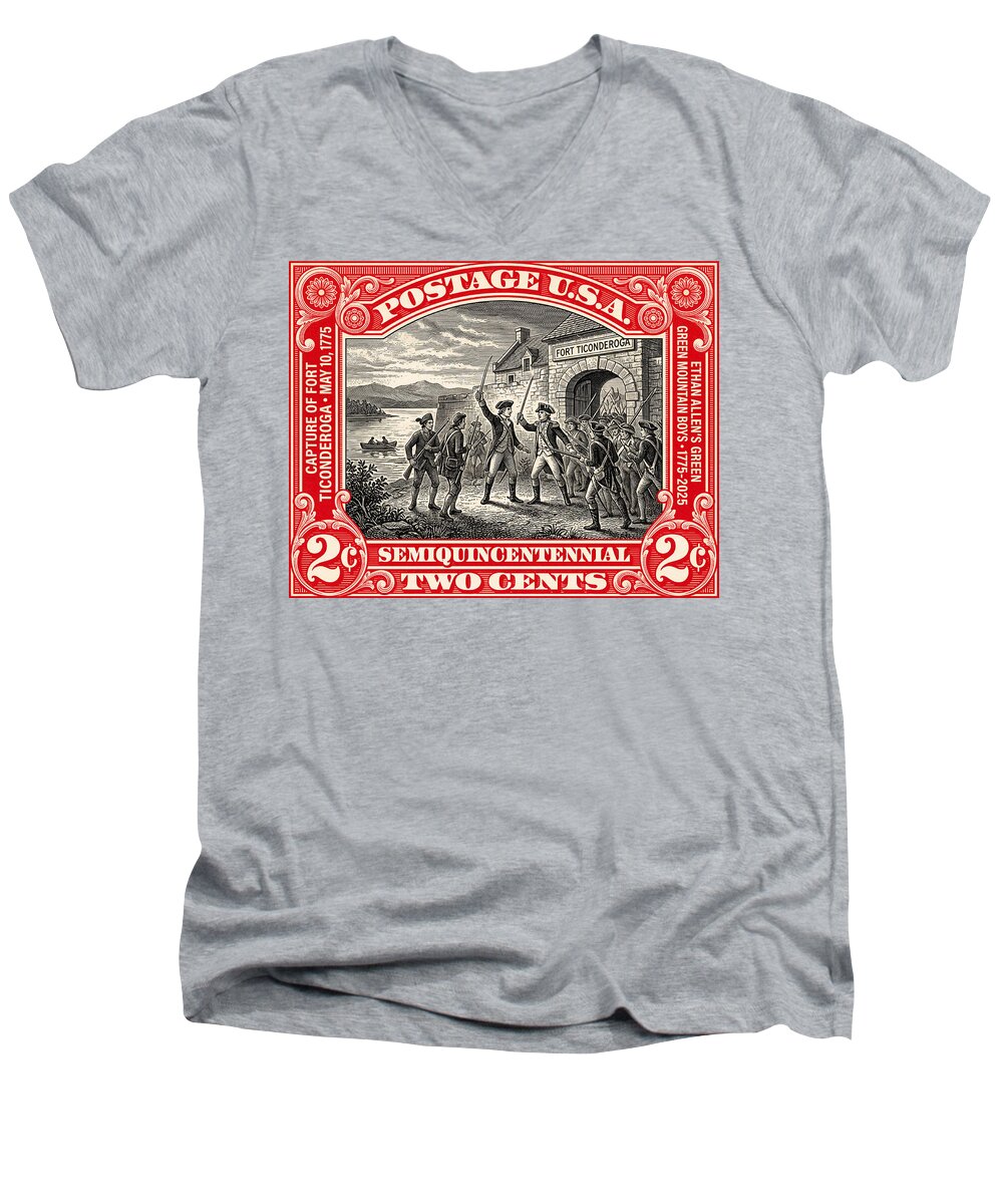 Fort Ticonderoga 2c - Men's V-Neck T-Shirt