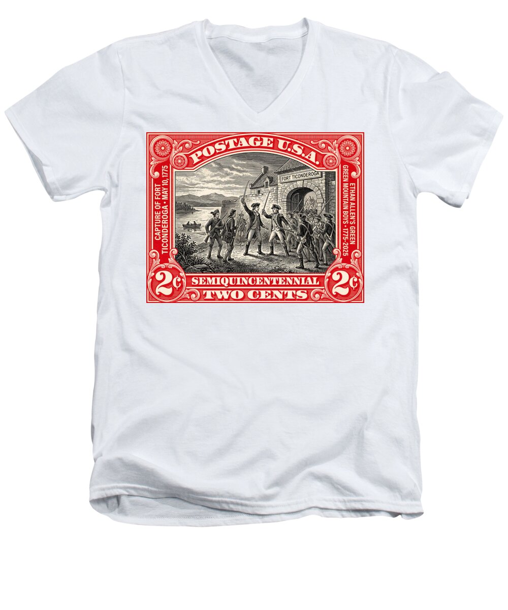 Fort Ticonderoga 2c - Men's V-Neck T-Shirt