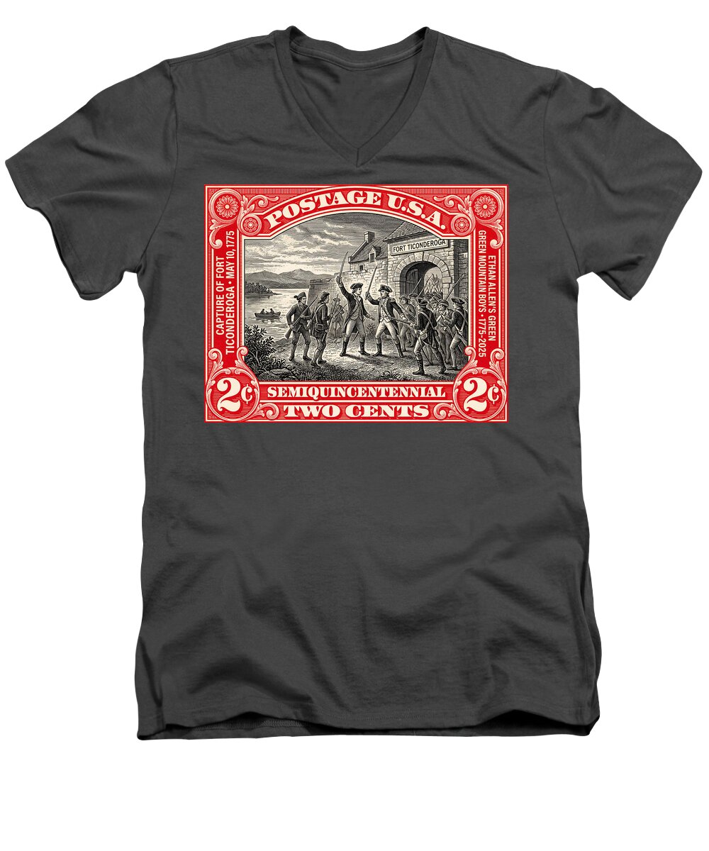 Fort Ticonderoga 2c - Men's V-Neck T-Shirt
