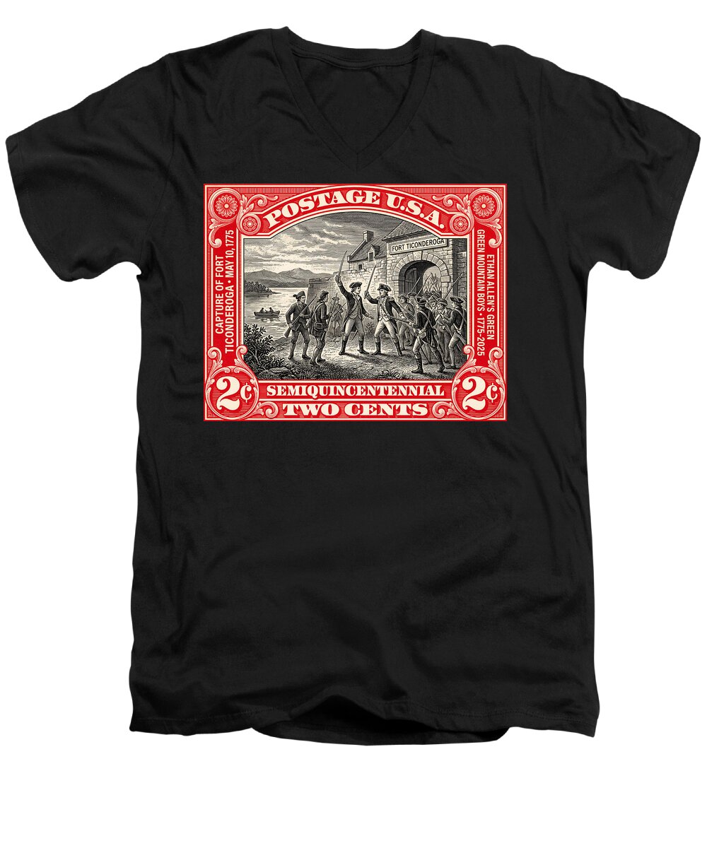 Fort Ticonderoga 2c - Men's V-Neck T-Shirt