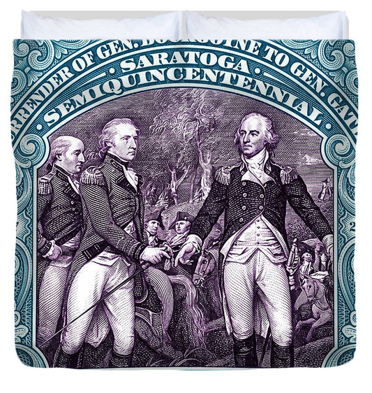 Surrender of Gen. Burgoyne at Saratoga $250 - Duvet Cover