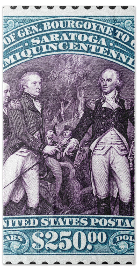 Surrender of Gen. Burgoyne at Saratoga $250 - Bath Towel