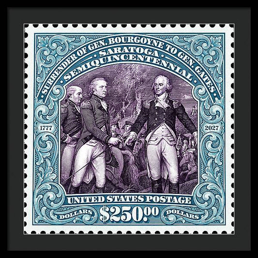Surrender of Gen. Burgoyne at Saratoga $250 - Framed Print