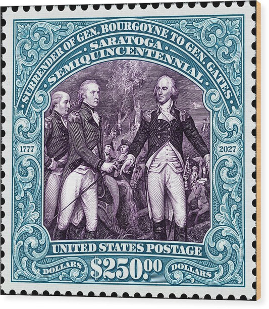Surrender of Gen. Burgoyne at Saratoga $250 - Wood Print