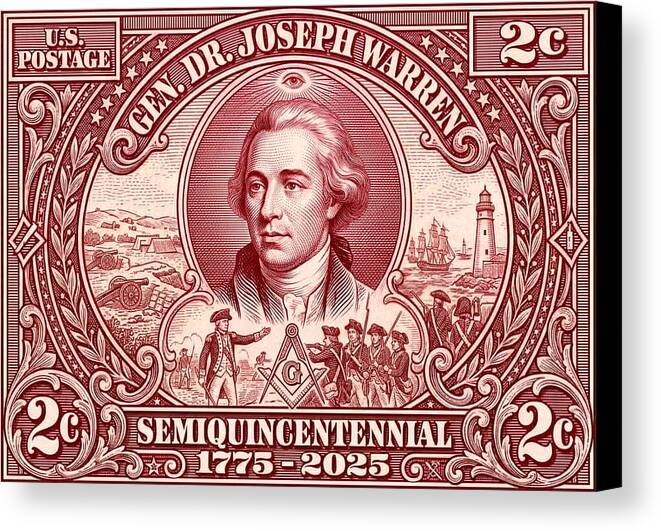 Gen. Dr. Joseph Warren 2c - Canvas Print