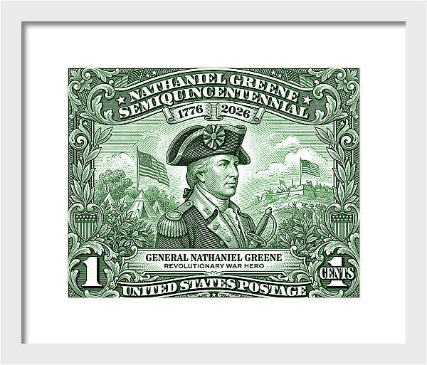 General Nathaniel Greene 1c - Framed Print