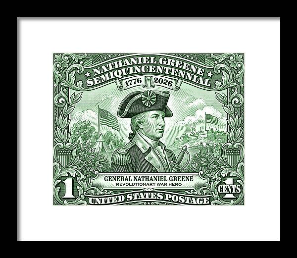 General Nathaniel Greene 1c - Framed Print