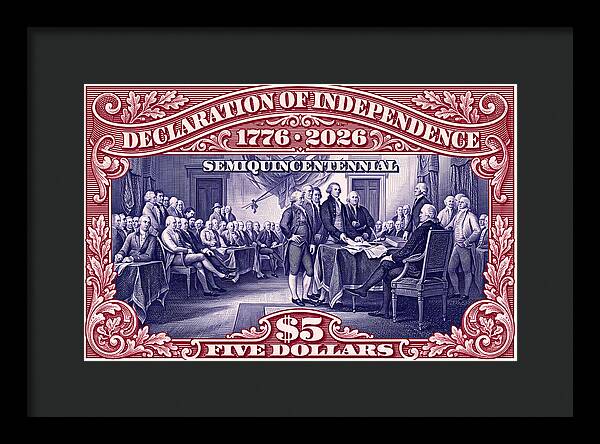 Independence $5 1 - Framed Print