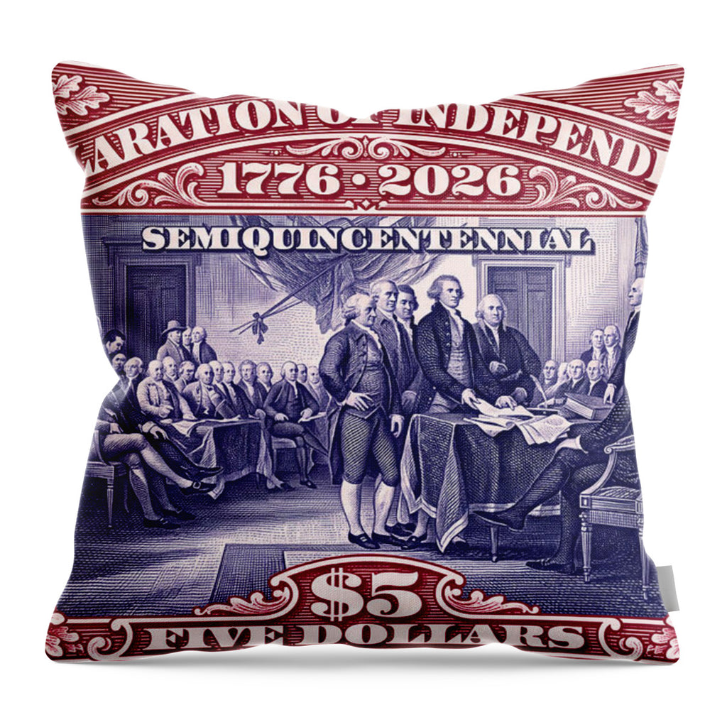 Independence $5 1 - Throw Pillow