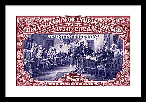 Independence $5 1 - Framed Print