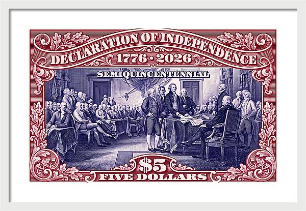 Independence $5 1 - Framed Print