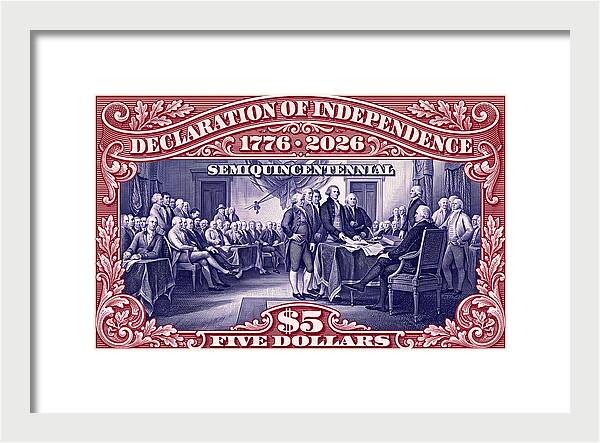 Independence $5 1 - Framed Print