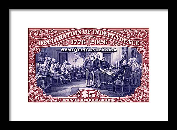 Independence $5 1 - Framed Print