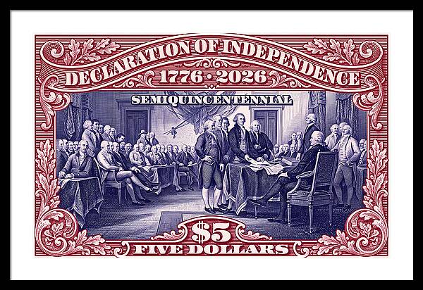 Independence $5 1 - Framed Print