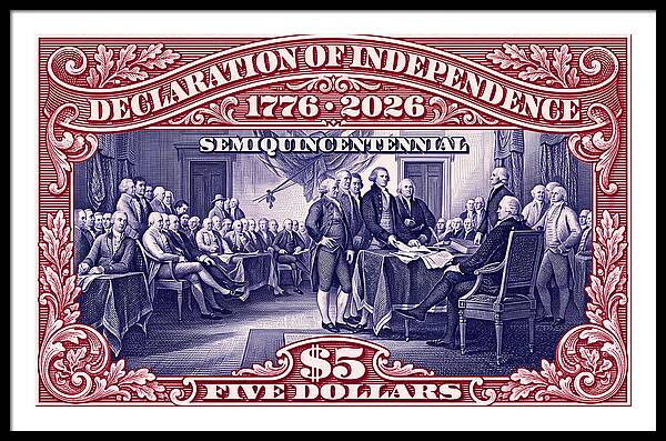 Independence $5 1 - Framed Print