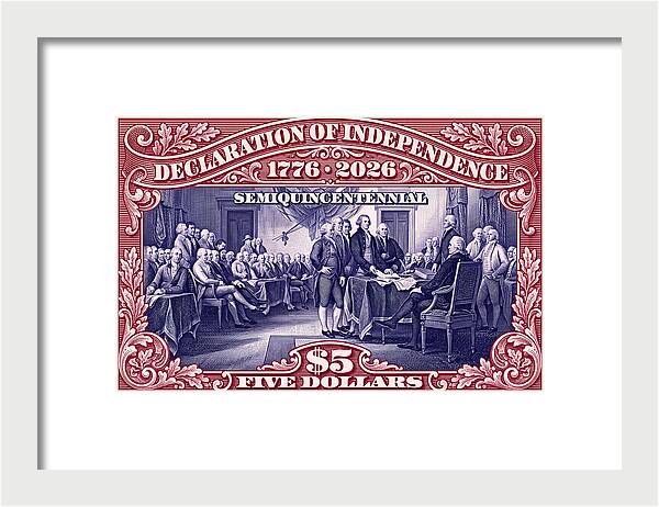 Independence $5 1 - Framed Print