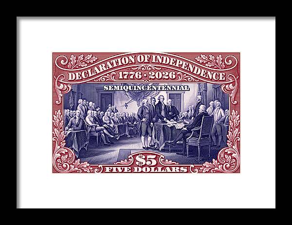 Independence $5 1 - Framed Print