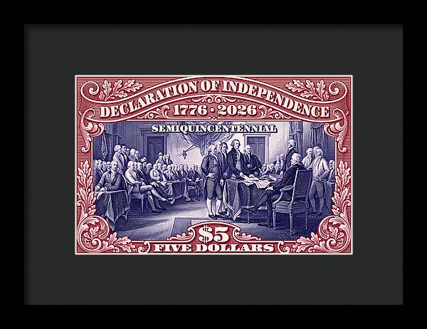 Independence $5 1 - Framed Print