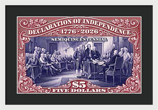 Independence $5 1 - Framed Print