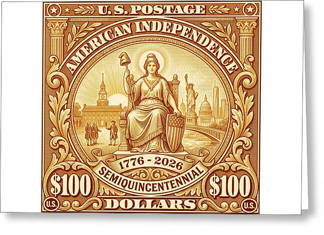 Liberty $100 - Greeting Card