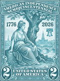 Liberty 2c blue - Art Print