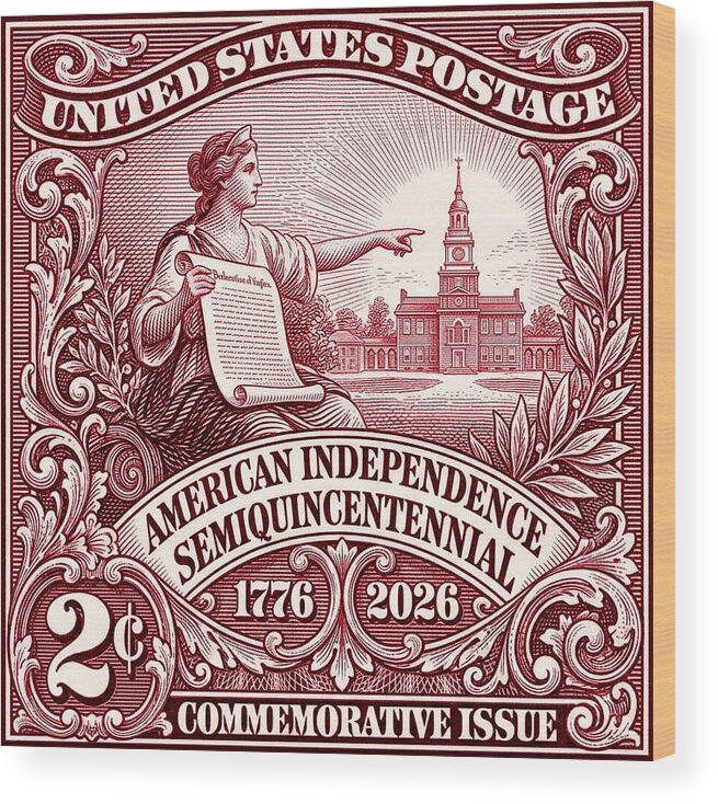 Liberty 2c - Wood Print