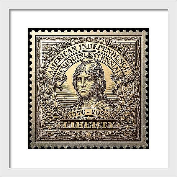 Liberty Gold Foil - Framed Print