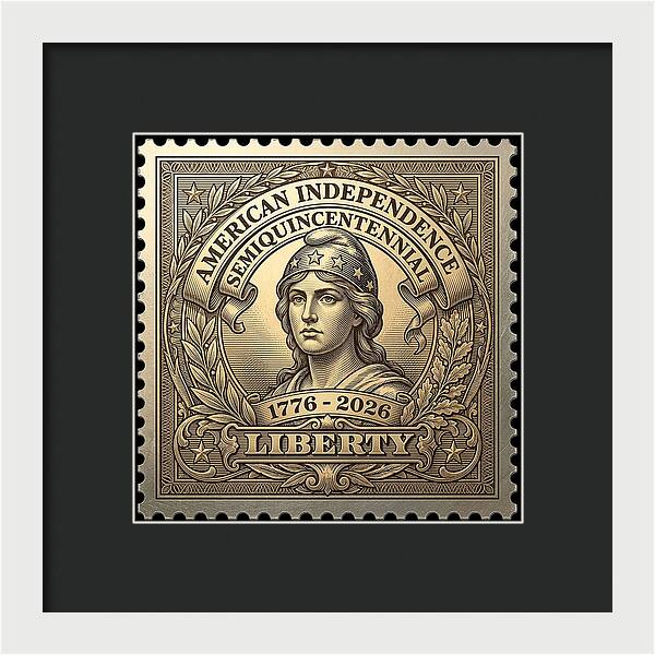 Liberty Gold Foil - Framed Print