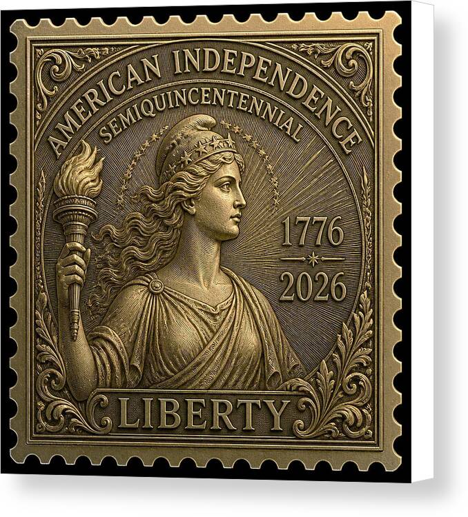 Liberty Gold Foil II - Canvas Print