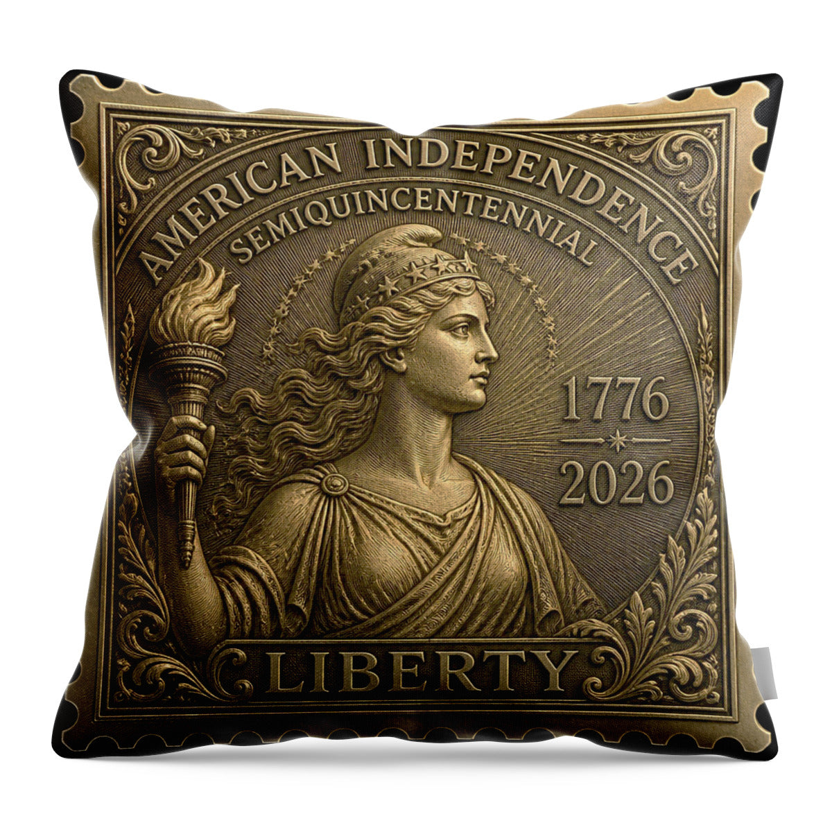 Liberty Gold Foil II - Throw Pillow