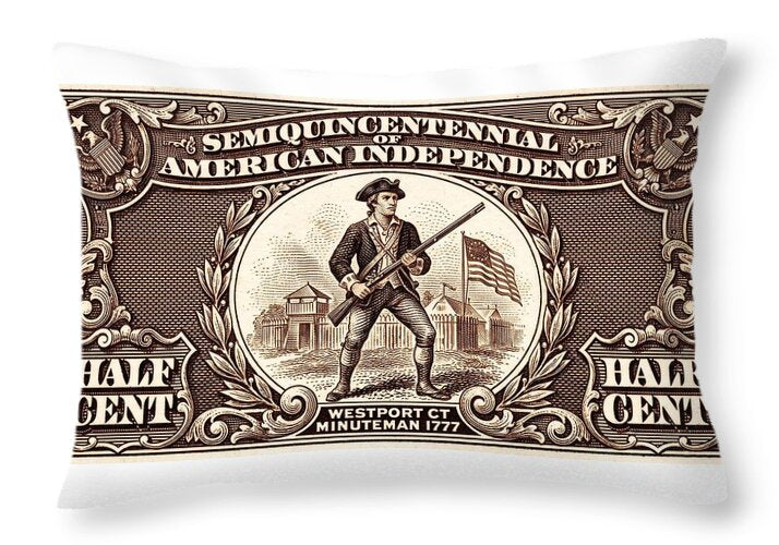 Minuteman 1/2c - Throw Pillow