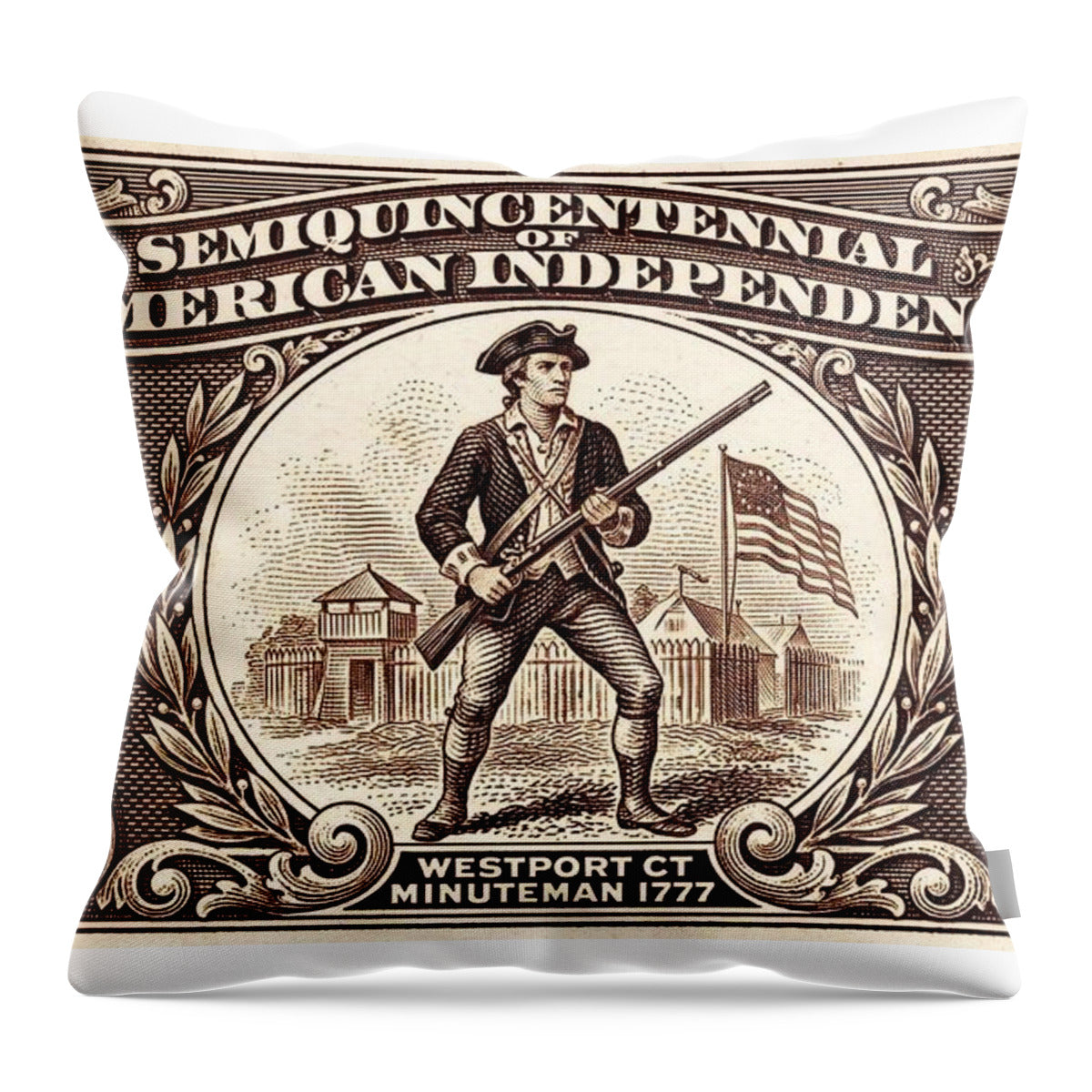 Minuteman 1/2c - Throw Pillow